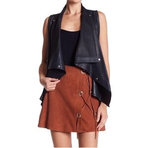 Lamarque Sarai Cowl Neck Vest 100% Leather Moto Vest Size Medium